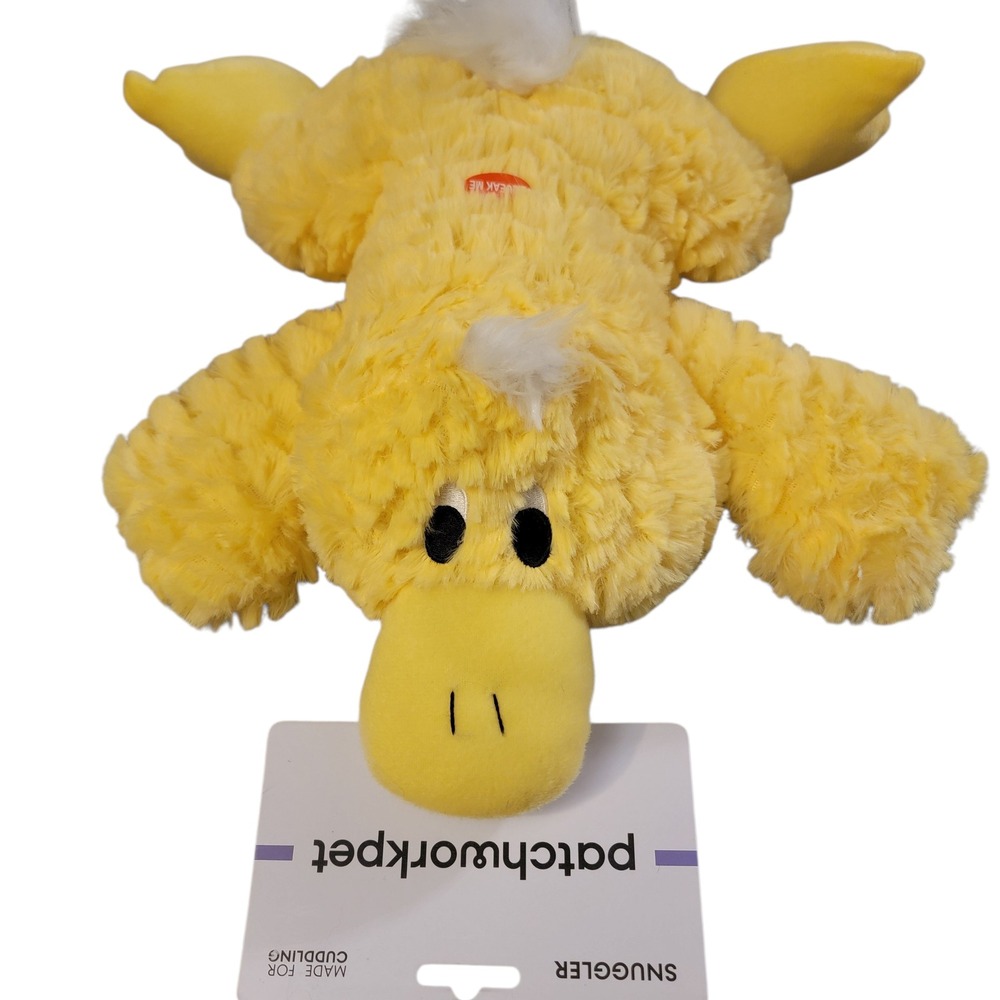 Patchwork Pet Pastel Platypus Snuggler Dog Toy Squeaky Yellow